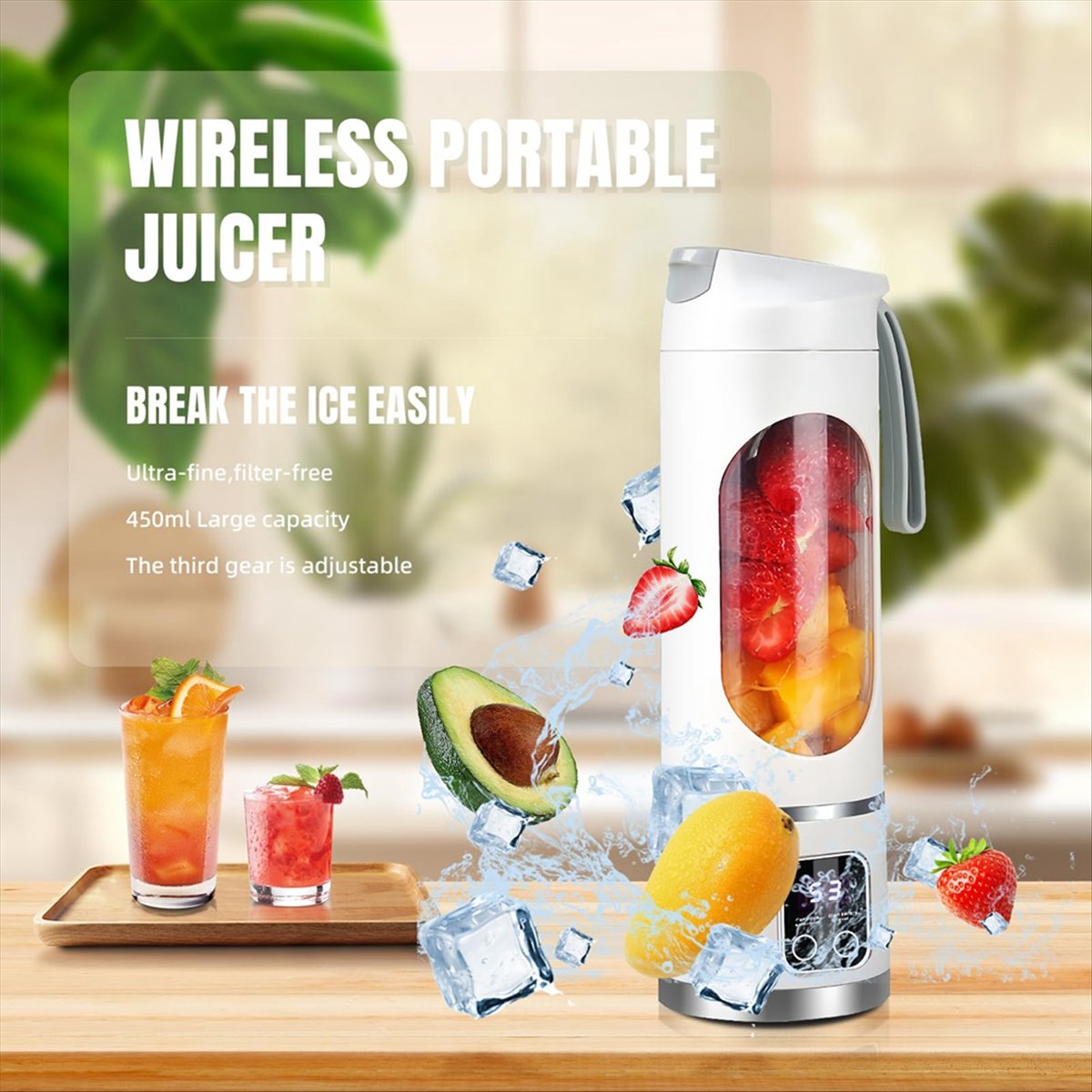 Portable Blender Usb Rechargeable - A20M USB wiederaufladbarer tragbarer Mixer 8-Blatt-Mini-Eiszerkleinerer