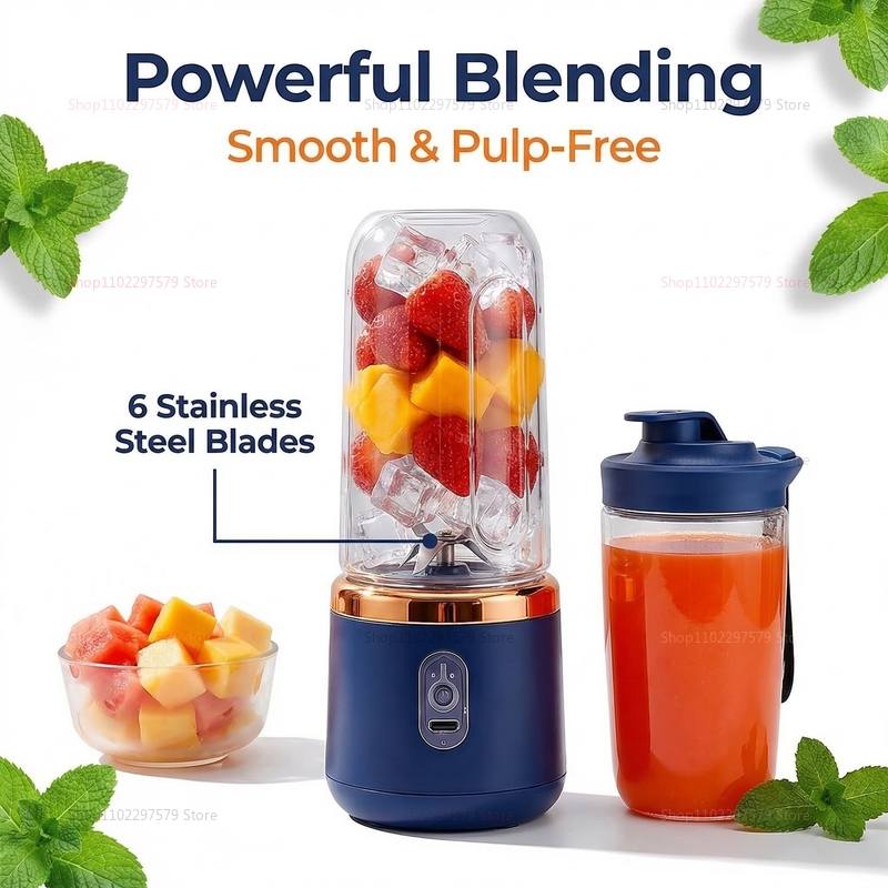 Tragbarer Entsafter-Becher mit – Portable Blender Usb Rechargeable Bewertung und Preis